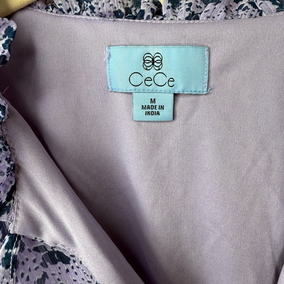 CeCe Lavender Floral Ruffle Blouse - Picture 2 of 4